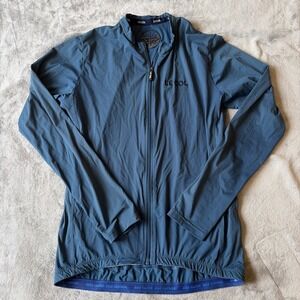 LE COL Pro Wind Cycling Jacket Women XXL Blue Green Full Zip Lightweight Bicycle